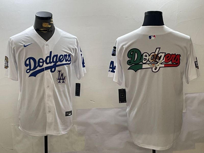 Men Los Angeles Dodgers Blank White Game 2024 Nike MLB Jersey style 11203
